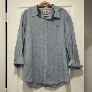 Penguin Munsingwear Button‎ Up Shirt Size XL Heritage Slim Fit Light Blue